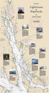 Lynn Canal Map of Lighthouses and Shipwrecks